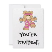 Cute Exercise Fitness bear Personalized Announcement
