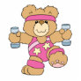 Cute Exercise Fitness bear Acrylic Cut Outs