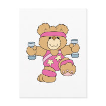 Cute Exercise Fitness bear Post Card