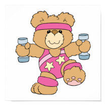 Cute Exercise Fitness bear posters by doonidesigns Cute Exercise Fitness bear posters