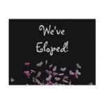 Cute explosion of hearts wedding We've eloped Postcards