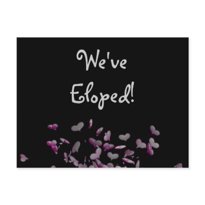 Cute explosion of hearts wedding We've eloped Postcards