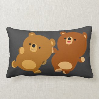 Cute Facetious Cartoon Bears Pillow