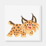 Cute Facetious Cartoon Bobcat Magnet magnets