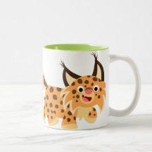 Cute Facetious Cartoon Bobcat Mug