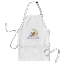 cute fairy bear napping on the moon aprons