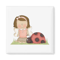 Cute Fairy Girl and Ladybug magnets by cutespot Cute Fairy Girl and Ladybug magnets