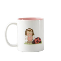 Cute Fairy Girl and Ladybug mugs by cutespot Cute Fairy Girl and Ladybug mugs