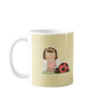 Cute Fairy Girl and Ladybug mugs by cutespot Cute Fairy Girl and Ladybug mugs