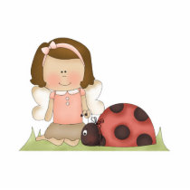 Cute Fairy Girl and Ladybug photo sculptures by cutespot Cute Fairy Girl and Ladybug photo sculptures