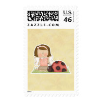 Cute Fairy Girl and Ladybug postage by cutespot Cute Fairy Girl and Ladybug postage