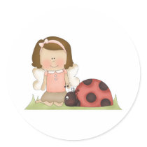Cute Fairy Girl and Ladybug stickers by cutespot Cute Fairy Girl and Ladybug stickers