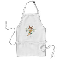 cute fairy girl holding flower aprons