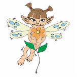 cute fairy girl holding flower