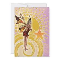 Cute fairy girls birthday party custom announcements