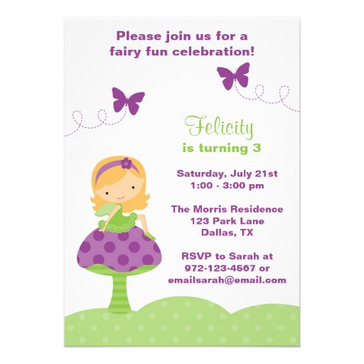 Cute Fairy Invitations