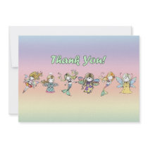 Cute Fairy Mermaid Angel Matching Thank You Notes Custom Announcements