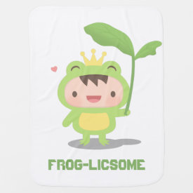 Cute Fairytale Boy Frog Prince Baby Blanket