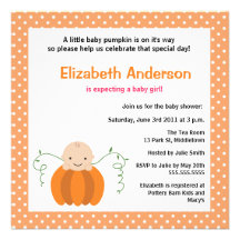 Cute Fall Baby Shower Invitation - Girl