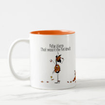 Cute Fall Season Horses Hiding From Vet Cartoon Mug