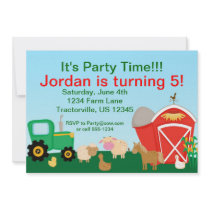 Cute Farm Birthday Party Invitation