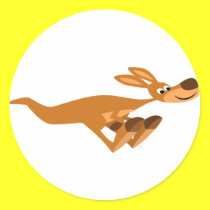Netter schneller Karikatur-Känguru-Aufkleber sticker