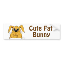 Cute Fat Bunny Bumpersticker Bumper Stickers