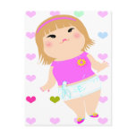 cute fat girl postcards