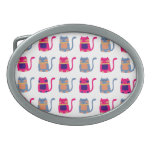 Cute Fat Kitty Cats Pink Melon Blue Unique Gifts Belt Buckle