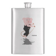 Cute Fat Pig Skipping Flask