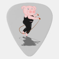 Cute Fat Pig Skipping Guitar Pick
