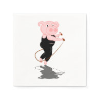 Cute Fat Pig Skipping Paper Napkins