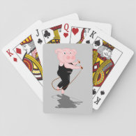 Cute Fat Pig Skipping Poker Deck