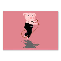 Cute Fat Pig Skipping Table Cards