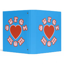Cute Feminine & Girly Moms : Super Mom + Heart Vinyl Binder