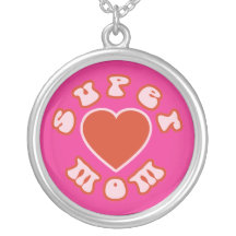 Cute Feminine & Girly Moms : Super Mom + Heart Necklaces