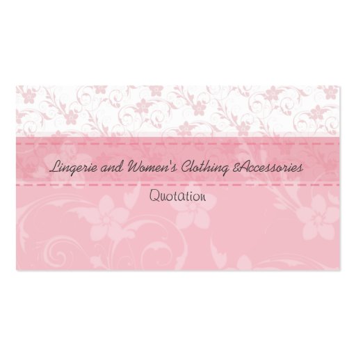 Cute Feminine Handmade Fashion Business Card Template (back side)