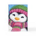 Cute Festive Penguin Chick Christmas Card card