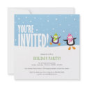Cute Festive Penguin | Holiday Party Invitation invitation