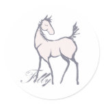 Cute Filly Round Stickers