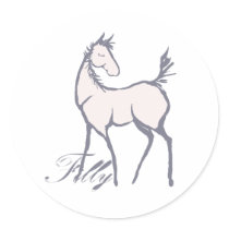 Cute Filly Round Stickers