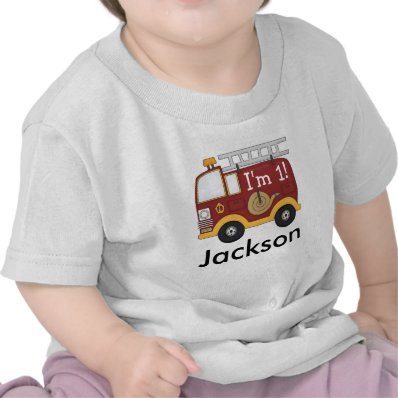 Cute Fire Truck Kids Birthday Personalized T-shirt