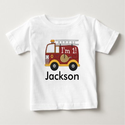 Cute Fire Truck Kids Birthday Personalized Tee Shirts