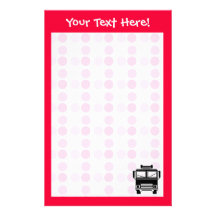 Cute Fire Truck Personalized Stationery