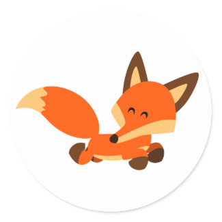 Cute Fleet Cartoon Fox Sticker