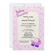 Cute Fleur de Lis It's a Girl Baby Shower Custom Announcements