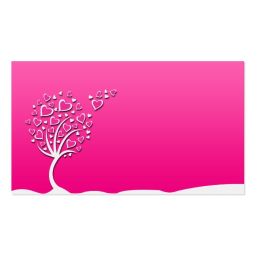 Cute floral and hearts on pink background business card (back side)