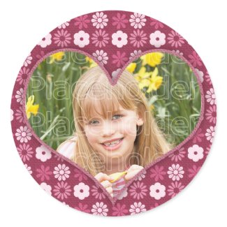 Cute floral heart template sticker