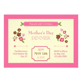 Cute Floral Mother's Day Invitation
