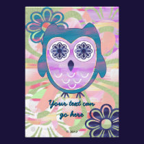 Cute Floral Owl invitations